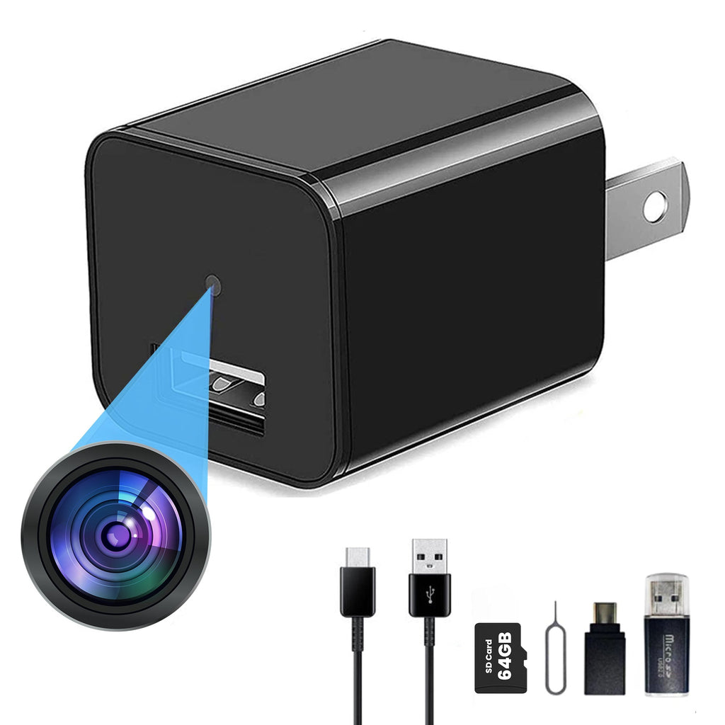 1080P Spy Camera USB Charger No WiFi Camera with 64GB TF cards - Myhiddeneyes