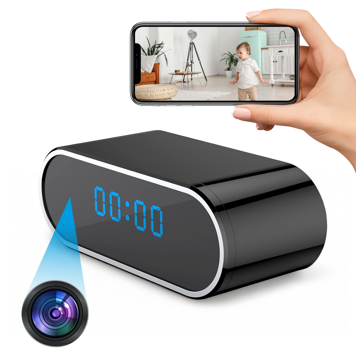 Wireless Clock Camera - 1080P WiFi Alarm Camera with Night Vision – Lizvie