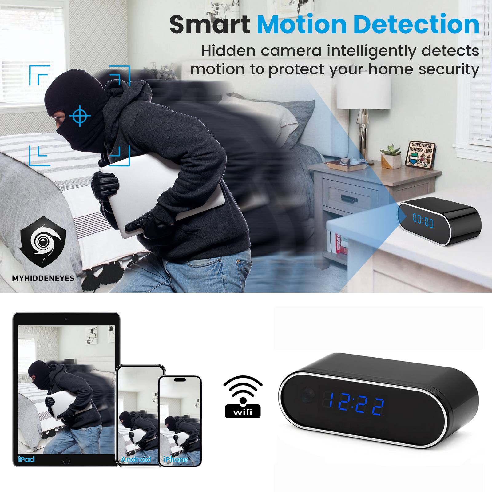Camera Relog Amazon Wireless Clock Camera - 1080P WiFi Alarm Camera with Night Vision – Lizvie