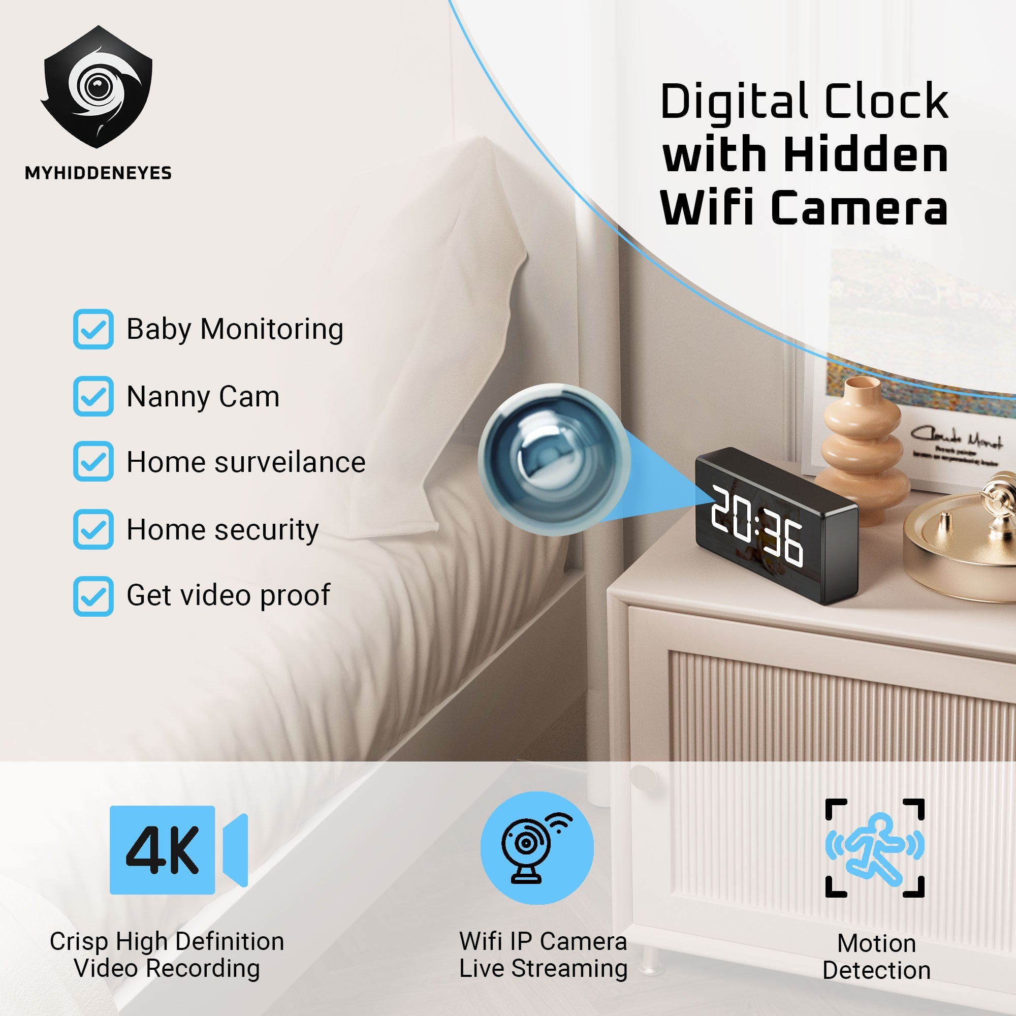 Hidden Camera Clock - 4K & 1080p Secret Surveillance Clock Camera – Lizvie