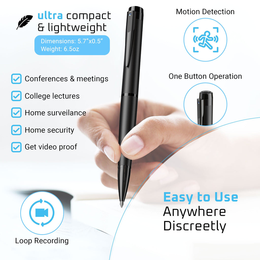 MyHiddenEyes Pen Camera  with 64GB TF Cards - Myhiddeneyes
