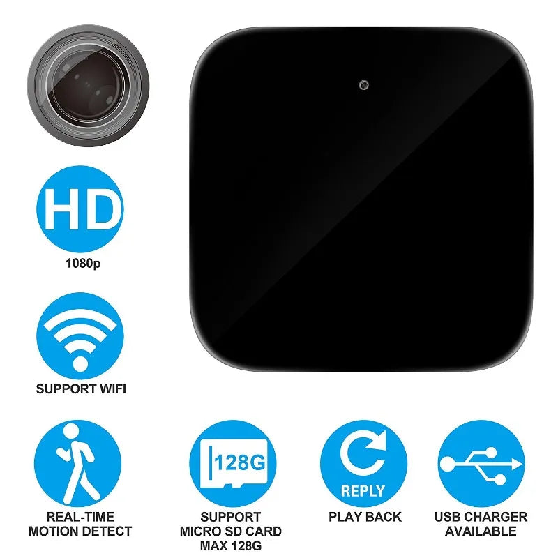 1080P Wifi Mini Camera Charger Power  Surveillance Wireless Vision Video Recorder - Myhiddeneyes