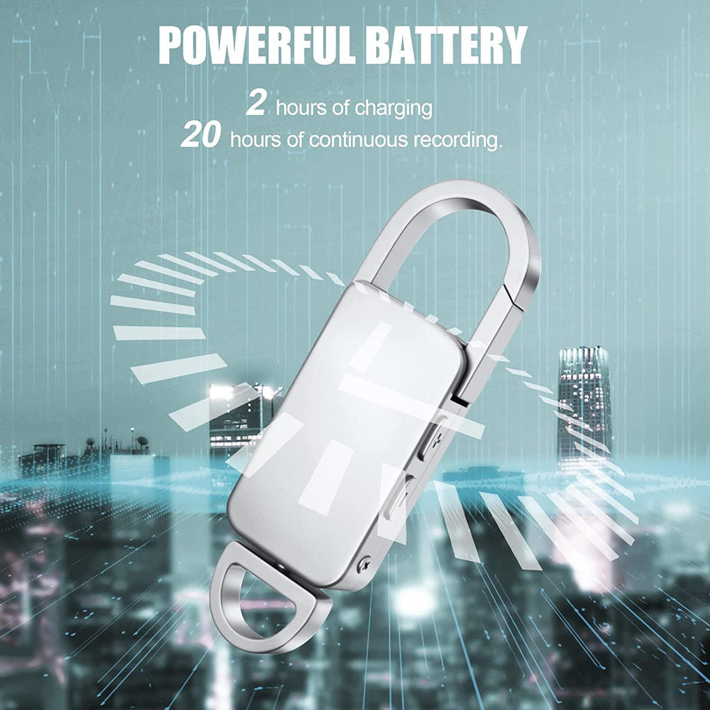 Keychain Voice Recorder -  Portable Voice Activated Recorder , Noise Reduction Digital Audio Recorder - Myhiddeneyes