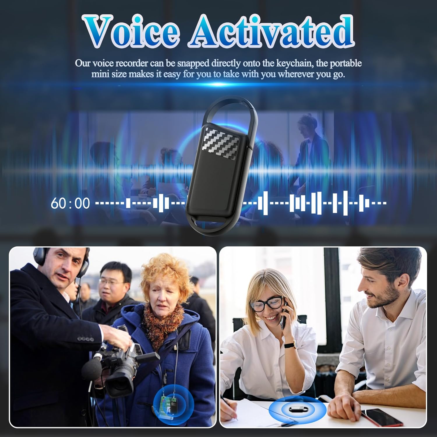 Key Audio Recorder Keychain Voice Recorder with Playback Earphones – Lizvie