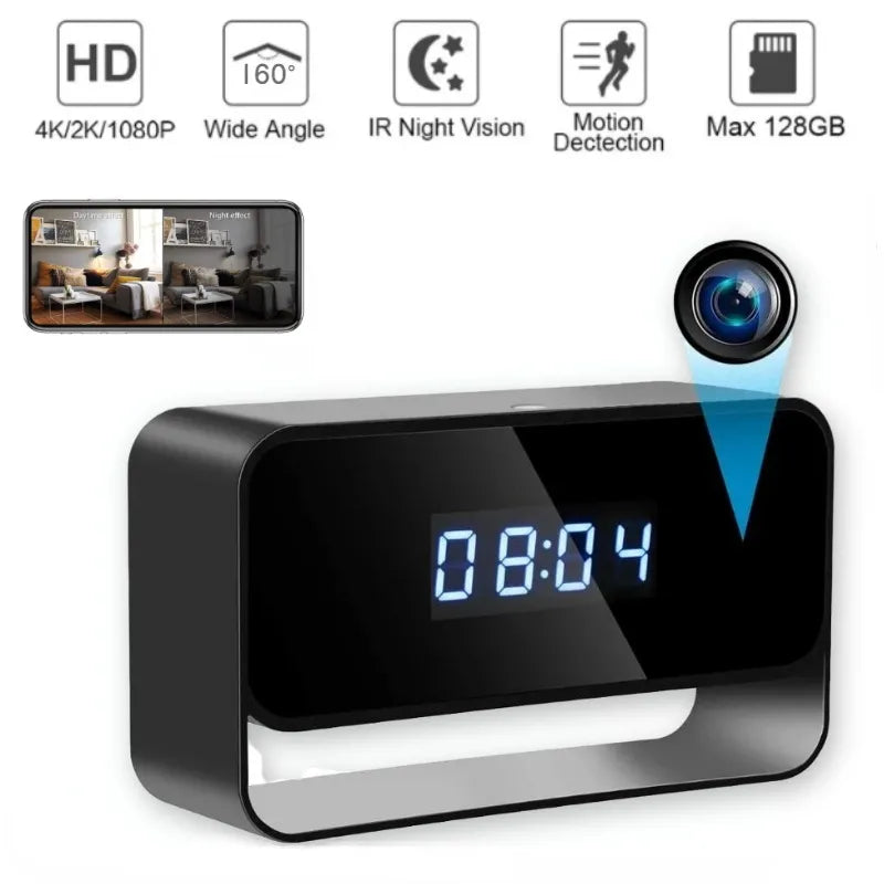 4K WiFi Clock Camera - Night Vision & Motion Detection in Metal Case ...