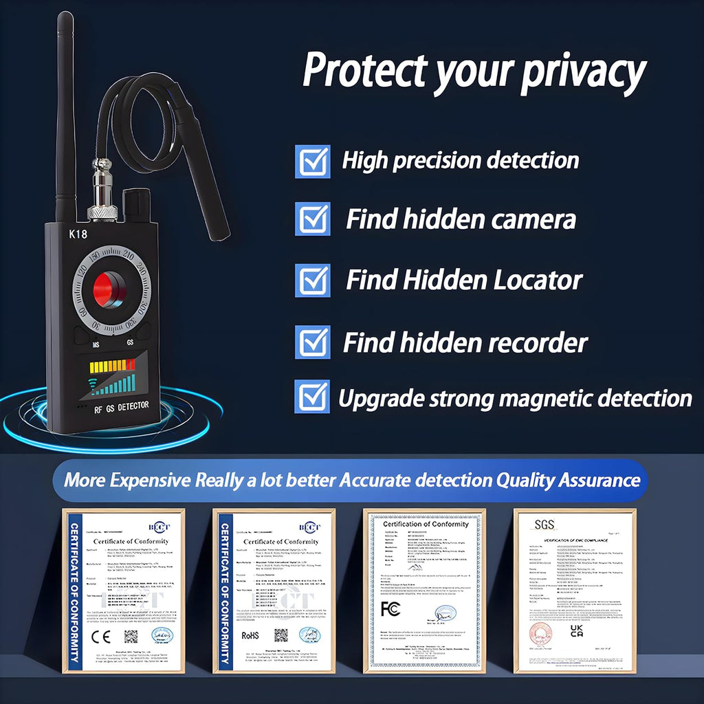 Privacy Protect Detector Signal Scanner Device Detector For GPS Tracker Hearing Device - Myhiddeneyes