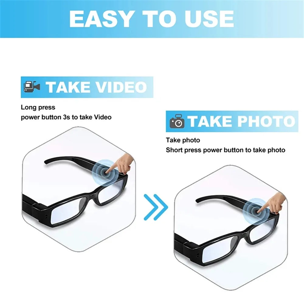 Glasses Hidden Camera - 1080P Wearable Recorder for Outdoor Use