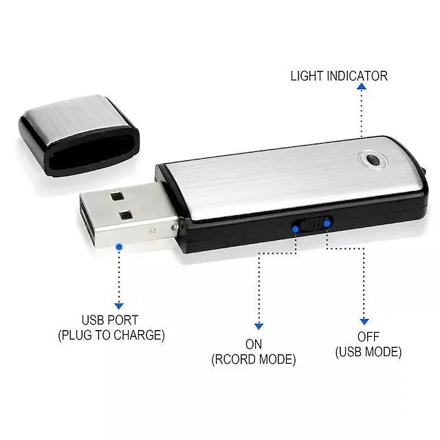 Mini Digital Voice Recorder USB Flash Drive Audio Recorder - Myhiddeneyes