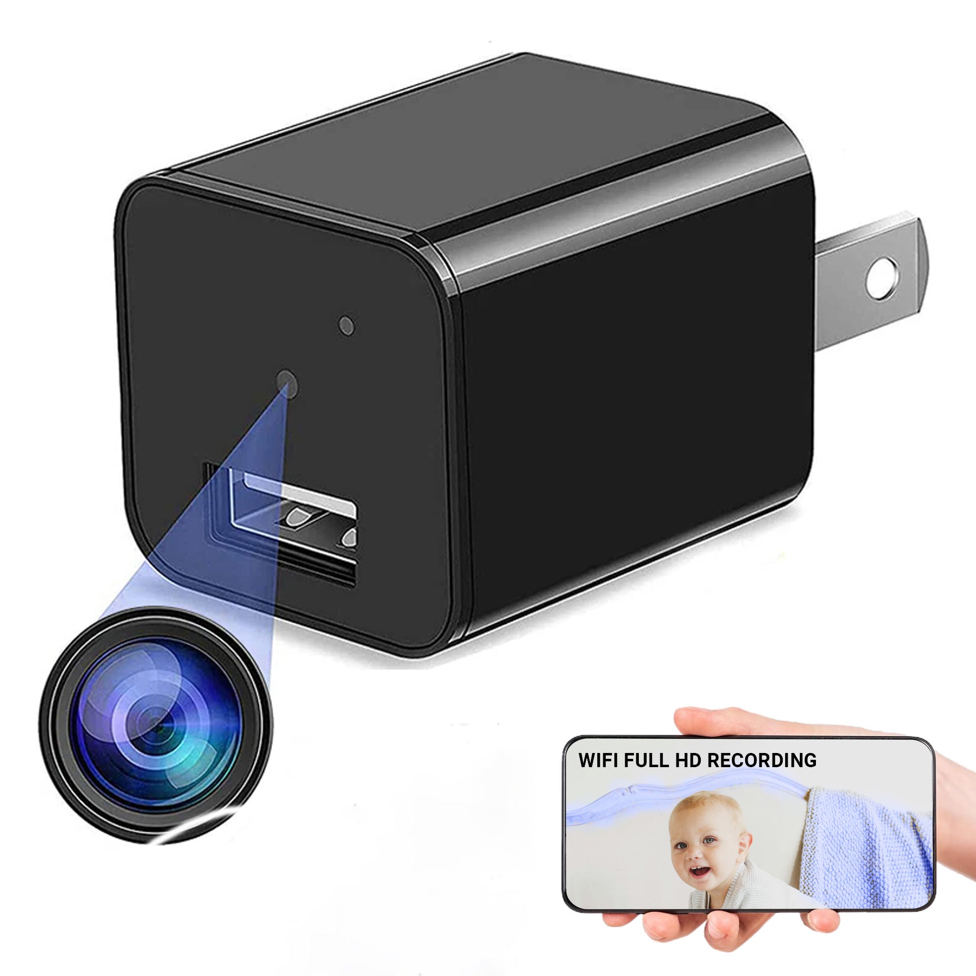 Caricatore USB Con Telecamera Wi-Fi 4K – Spia Nascosta Per Casa E Ufficio, Visione Notturna E App Gratuita